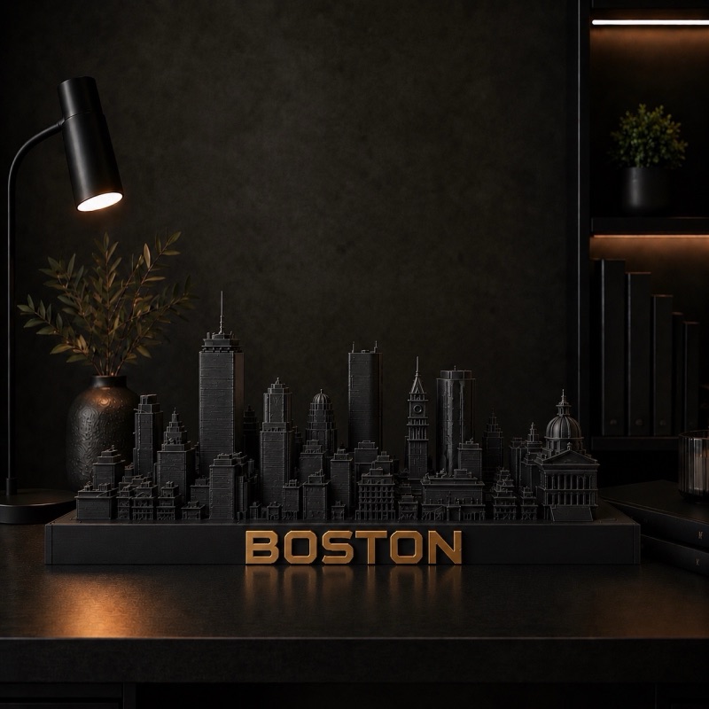 Boston skyline sculpture — 3D printed Boston, Massachusetts city model
