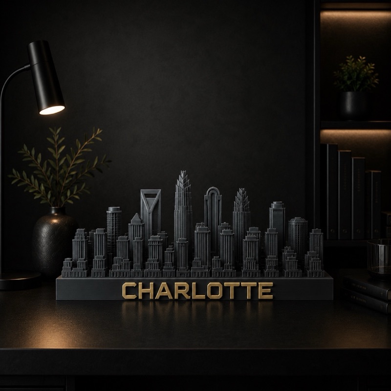 Charlotte skyline sculpture — 3D printed Charlotte, North Carolina city model