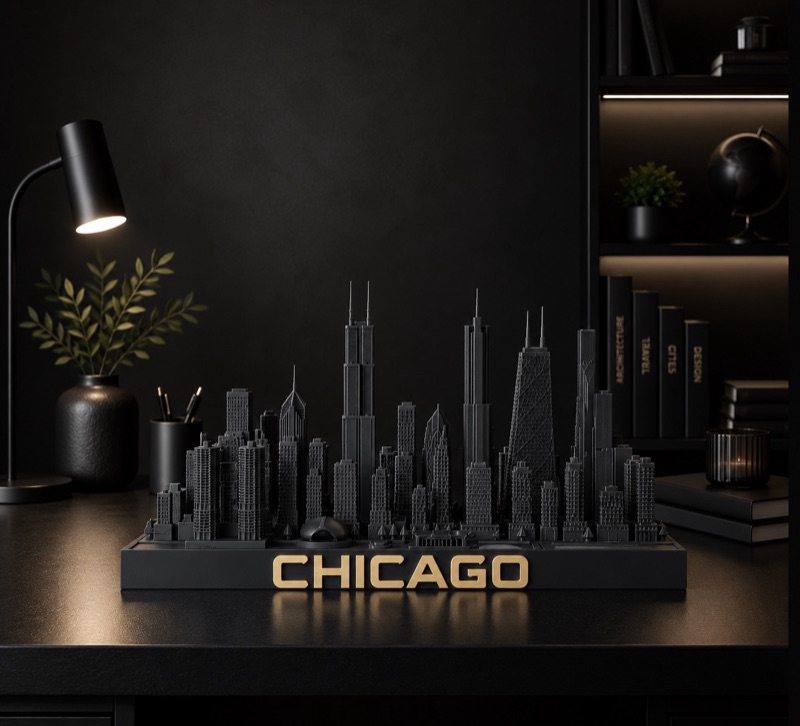 Chicago skyline sculpture — 3D printed Chicago, Illinois city model