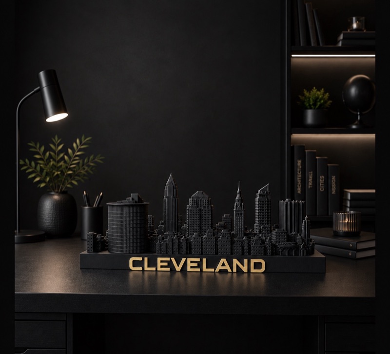 Cleveland skyline sculpture — 3D printed Cleveland, Ohio city model