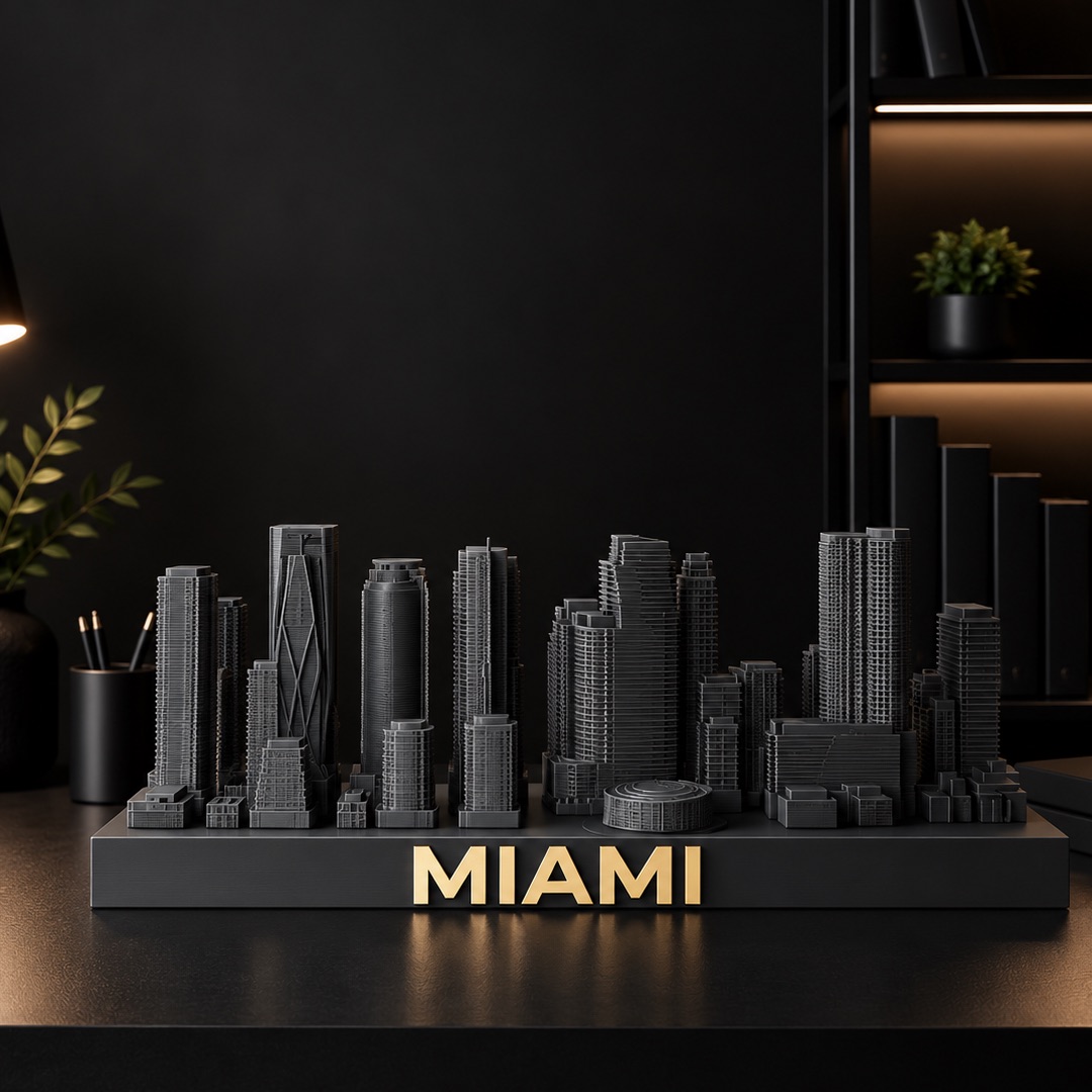 Miami skyline sculpture — 3D printed Miami, Florida city model
