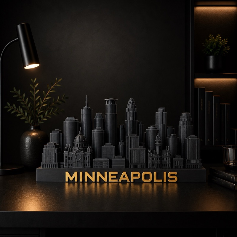 Minneapolis skyline sculpture — 3D printed Minneapolis, Minnesota city model