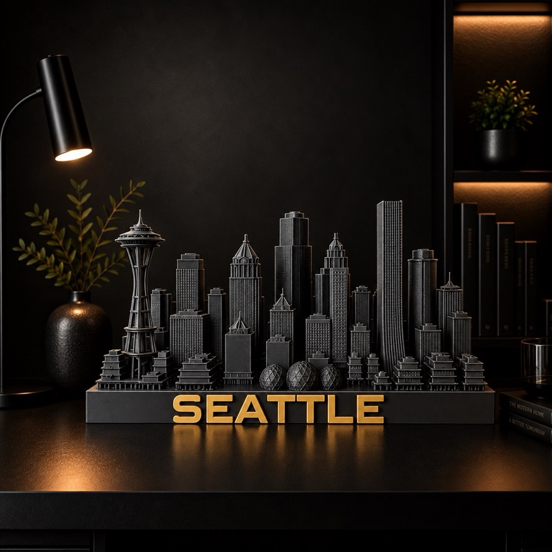Seattle skyline sculpture — 3D printed Seattle, Washington city model