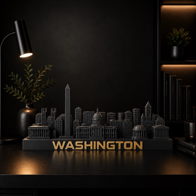 Washington DC skyline sculpture — 3D printed Washington DC, District of Columbia city model